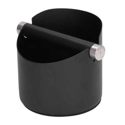 Coffee Grounds Bucket Stainless Steel Rubber Coffee Dump Bin for Home Restaurants BarsBlack Small (FC‑04‑2)