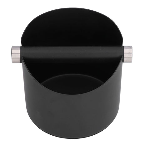 Coffee Grounds Bucket Stainless Steel Rubber Coffee Dump Bin for Home Restaurants BarsBlack Small (FC‑04‑2)