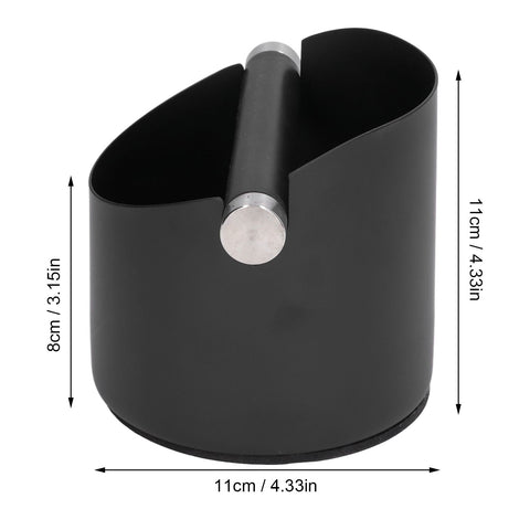 Coffee Grounds Bucket Stainless Steel Rubber Coffee Dump Bin for Home Restaurants BarsBlack Small (FC‑04‑2)
