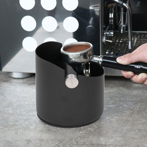 Coffee Grounds Bucket Stainless Steel Rubber Coffee Dump Bin for Home Restaurants BarsBlack Small (FC‑04‑2)