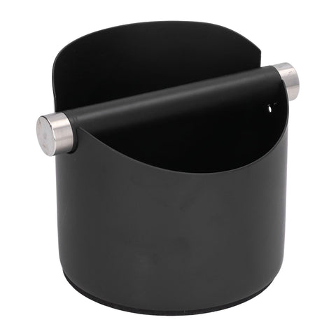 Coffee Grounds Bucket Stainless Steel Rubber Coffee Dump Bin for Home Restaurants BarsBlack Large (FC‑05‑2)