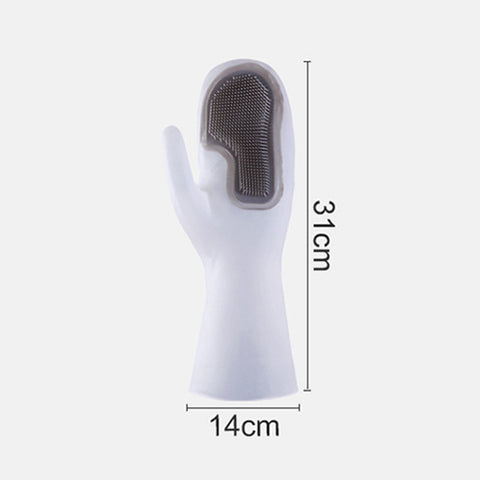 Cleaning Brush Dishwashing Gloves PVC Thickened for Kitchen Housework Tools SuppliesDouble Gray