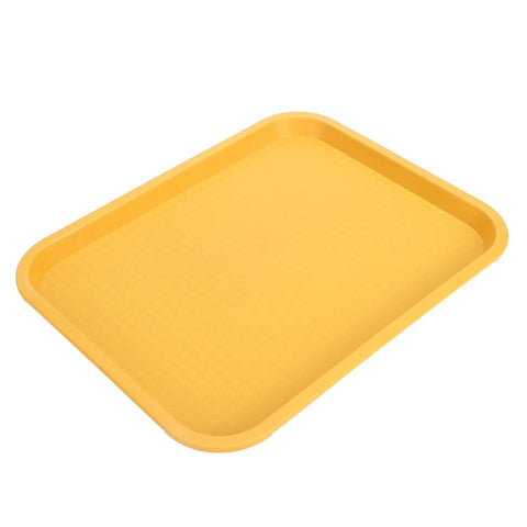 Fast Food Tray PP Rectangular Thick Slip Resistant Multi Purpose Food Service Tray for Restaurant CanteenYellow