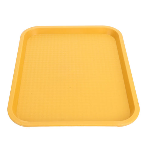 Fast Food Tray PP Rectangular Thick Slip Resistant Multi Purpose Food Service Tray for Restaurant CanteenYellow