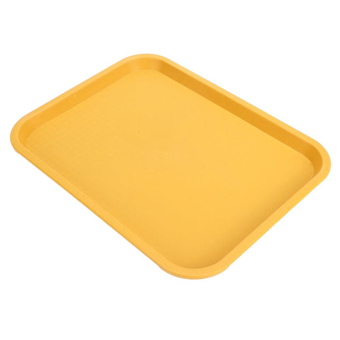 Fast Food Tray PP Rectangular Thick Slip Resistant Multi Purpose Food Service Tray for Restaurant CanteenYellow