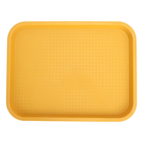 Fast Food Tray PP Rectangular Thick Slip Resistant Multi Purpose Food Service Tray for Restaurant CanteenYellow