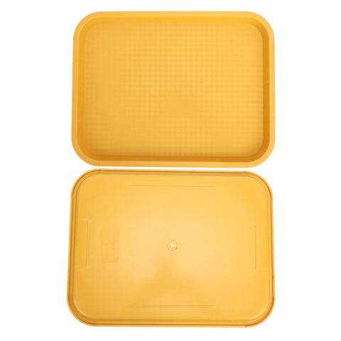 Fast Food Tray PP Rectangular Thick Slip Resistant Multi Purpose Food Service Tray for Restaurant CanteenYellow