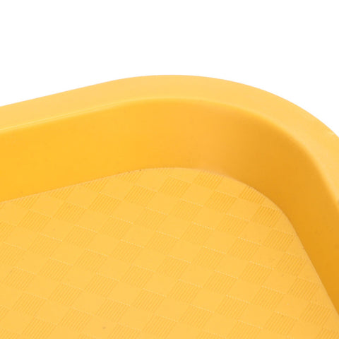 Fast Food Tray PP Rectangular Thick Slip Resistant Multi Purpose Food Service Tray for Restaurant CanteenYellow