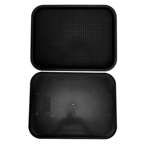 Fast Food Tray PP Rectangular Thick Slip Resistant Multi Purpose Food Service Tray for Restaurant CanteenBlack