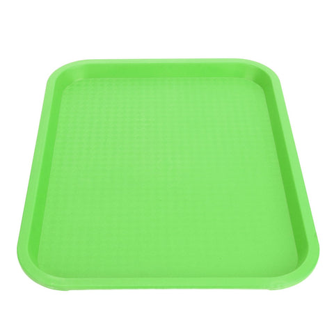 Fast Food Tray PP Rectangular Thick Slip Resistant Multi Purpose Food Service Tray for Restaurant CanteenGreen