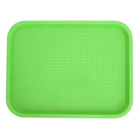 Fast Food Tray PP Rectangular Thick Slip Resistant Multi Purpose Food Service Tray for Restaurant CanteenGreen