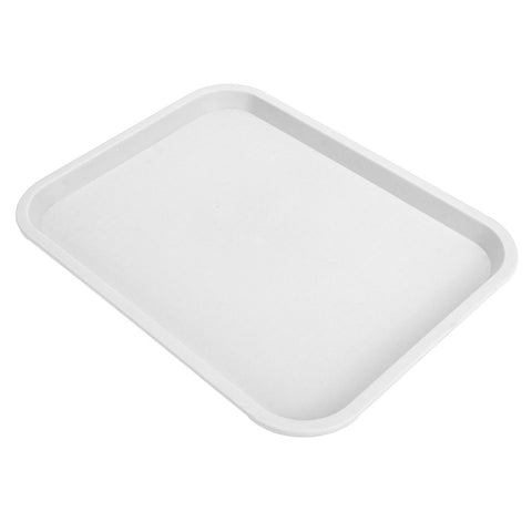Fast Food Tray PP Rectangular Thick Slip Resistant Multi Purpose Food Service Tray for Restaurant CanteenWhite