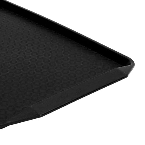 3PCS Colorful Food Tray Rectangle Thickened Binaural Plastic Tray Heat Resistance Stackable Cafeteria Trays for HotelBlack