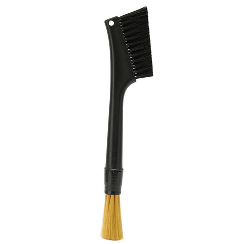 Coffee Brush Both Ends Removable Bottom Hanging Hole Design Round Handle Soft Elongated Brush Cleaner for Cafe