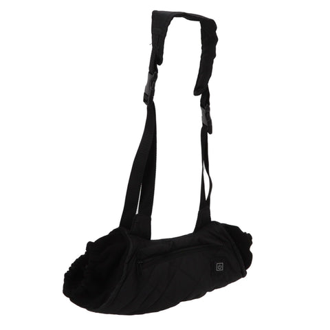 Electric Hand Warming Muff Temperature Controllable Waterproof Quilted Cotton Heated Hand Pouch for Winter Black