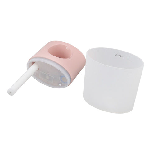 Mini Humidifier Quiet USB Rechargeable Fine Mist Portable Desktop Humidifier with Night Light for Home Office 350ml Pink