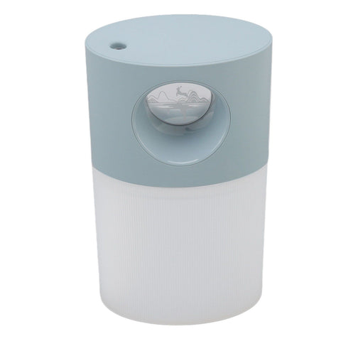 Mini Humidifier Quiet USB Rechargeable Fine Mist Portable Desktop Humidifier with Night Light for Home Office 350ml Blue