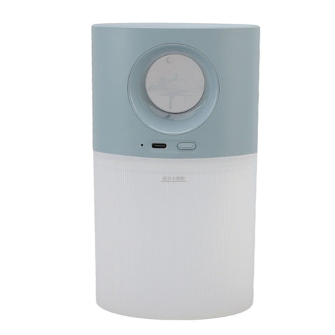 Mini Humidifier Quiet USB Rechargeable Fine Mist Portable Desktop Humidifier with Night Light for Home Office 350ml Blue