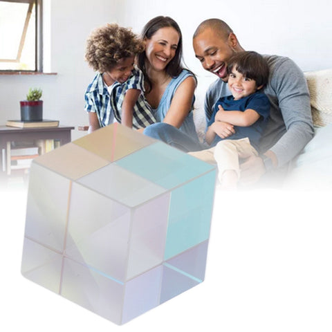 Prism Cube Optical Glass RGB Dispersion Color Cube Sun Catcher X Cube Prism Birthday Gift 20x20x20mm/0.8x0.8x0.8in