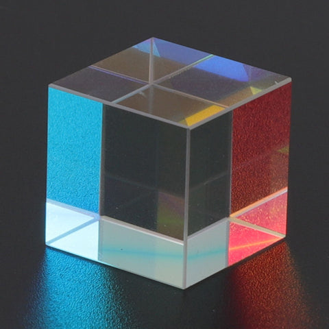 Prism Cube Optical Glass RGB Dispersion Color Cube Sun Catcher X Cube Prism Birthday Gift 20x20x20mm/0.8x0.8x0.8in