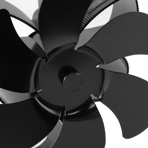 Stove Fan 6 Blades Greater Air Volume Low Noise Operation Wear Resistance Fireplace Fan Black L