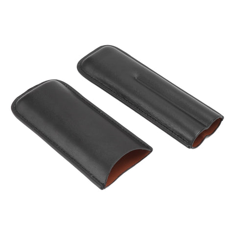 Leather Cigar Case Portable 2 Finger Cigar Holder for Travel Business Trip Boyfriend Gifts Black