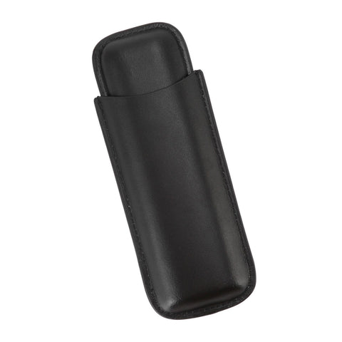 Leather Cigar Case Portable 2 Finger Cigar Holder for Travel Business Trip Boyfriend Gifts Black