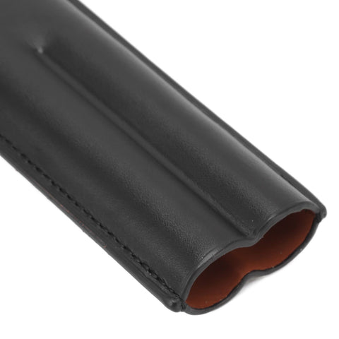 Leather Cigar Case Portable 2 Finger Cigar Holder for Travel Business Trip Boyfriend Gifts Black