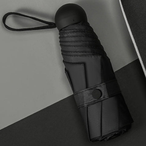 Capsule Umbrella Mini Pocket UV Resistant 2 Use 5 Section 8 Edged Outdoor Accessories Black