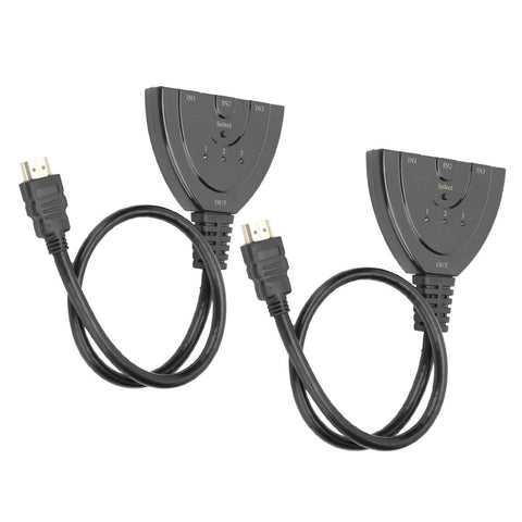2Pcs HDMI Splitter 3 Port 4Kx2K MultiFunctional Hub Box Switcher for LCD HD