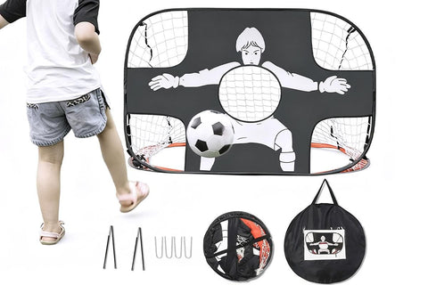2 in 1 Portable Foldable Soccer Goal with Detachable Target - Blue