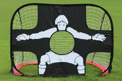 2 in 1 Portable Foldable Soccer Goal with Detachable Target - Red