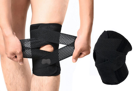 Knee Brace with Side Stabilizers for Meniscus Tear Knee Pain Breathe Knee Sleeve Relieve Knee Pain Injury Recovery for Working Out, Knee Support -Black / 2XL