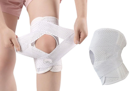 Knee Brace with Side Stabilizers for Meniscus Tear Knee Pain Breathe Knee Sleeve Relieve Knee Pain Injury Recovery for Working Out, Knee Support -White / 2XL