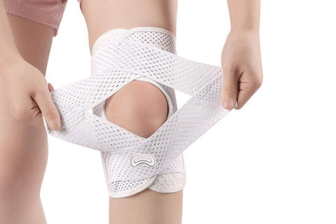 Knee Brace with Side Stabilizers for Meniscus Tear Knee Pain Breathe Knee Sleeve Relieve Knee Pain Injury Recovery for Working Out, Knee Support -White / XL