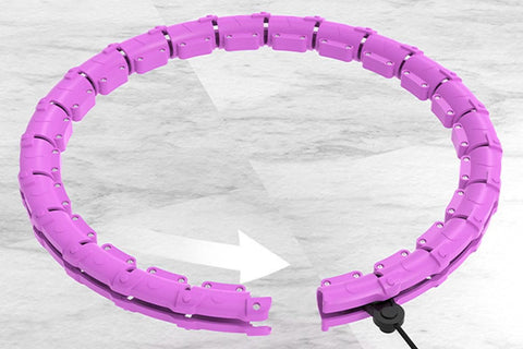 32 Section Weighted Hula Hoop with Massage Rollers - Purple