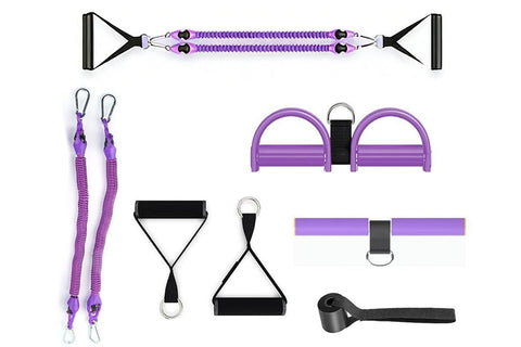 1 Set 4-in-1 Resistance Band Pedal Puller for Sit-Up Home Gym Yoga Pilates - 2 Tubes
