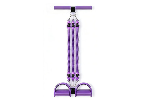 1 Set 4-in-1 Resistance Band Pedal Puller for Sit-Up Home Gym Yoga Pilates - 3 Tubes