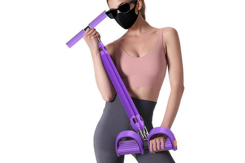 1 Set 4-in-1 Resistance Band Pedal Puller for Sit-Up Home Gym Yoga Pilates - 4 Tubes