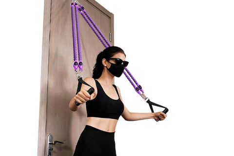 1 Set 4-in-1 Resistance Band Pedal Puller for Sit-Up Home Gym Yoga Pilates - 4 Tubes