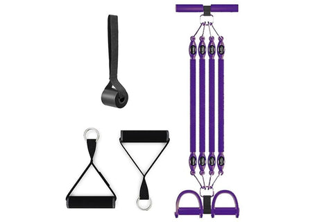 1 Set 4-in-1 Resistance Band Pedal Puller for Sit-Up Home Gym Yoga Pilates - 4 Tubes