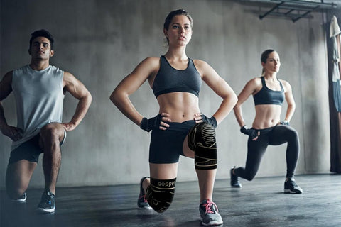 2 Pack Copper Knee Braces with Strap for Knee Pain Women Men Knee Support - M