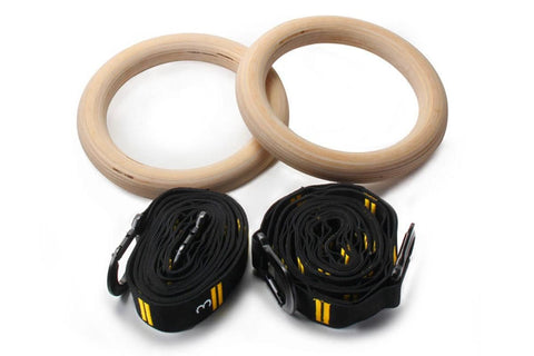 Wooden Gymnastic Rings Set Adjustable Fitness Rings for Home Workouts