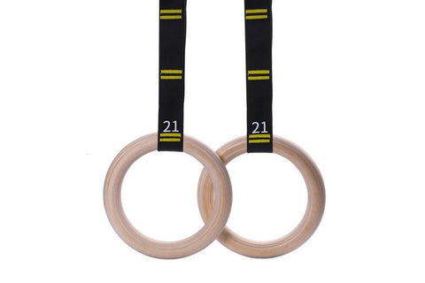 Wooden Gymnastic Rings Set Adjustable Fitness Rings for Home Workouts