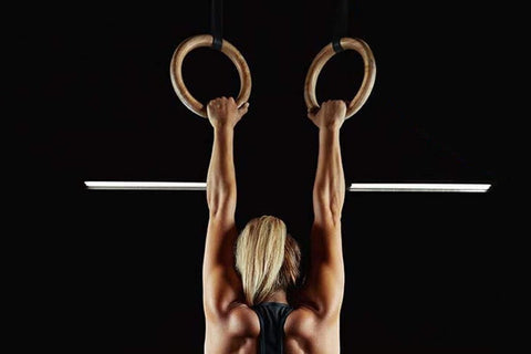 Wooden Gymnastic Rings Set Adjustable Fitness Rings for Home Workouts