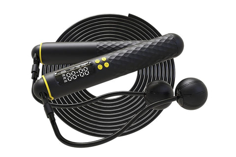 Smart Digital Jump Rope for Accurately Counts Jumps Sets Goals and Monitors Progress -Black