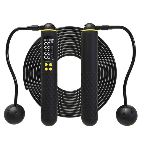 Smart Digital Jump Rope for Accurately Counts Jumps Sets Goals and Monitors Progress -Black