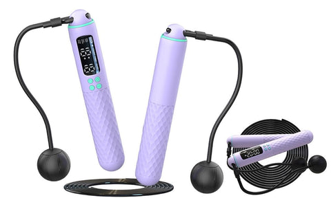 Smart Digital Jump Rope for Accurately Counts Jumps Sets Goals and Monitors Progress -White