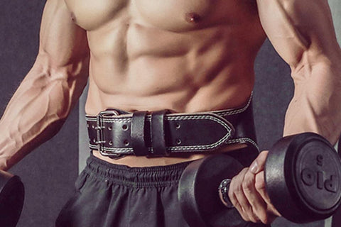 PU Leather Gym Waist Support Belt for Fitness Training and Back Support - S