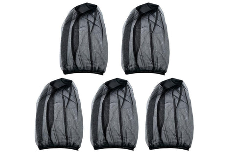 5Pcs Mosquito Head Net Bug Net Hat for Camping Hiking Fishing Gardening - Black